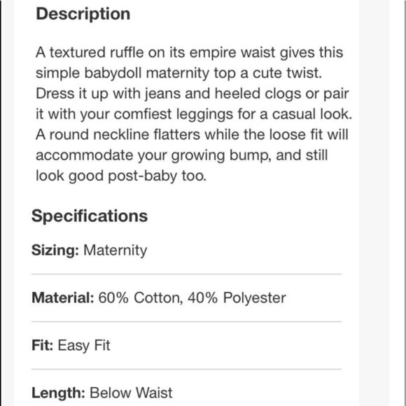 Isabel Maternity Ingrid & Isabel Maroon Gauze Cotton Baby Doll Top Empire Waist - Picture 11 of 12